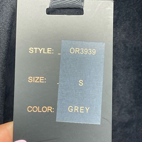 RAIN Women’s Grey Black Faux Suede Waterfall Drape Open Front Jacket Size Small - Picture 9 of 16